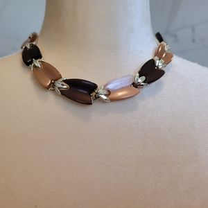 Brown and tan Lisner necklace